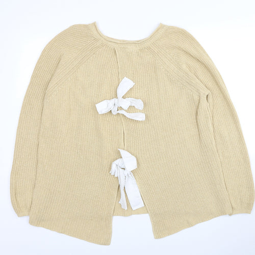 NEXT Womens Beige Boat Neck Cotton Pullover Jumper Size 12