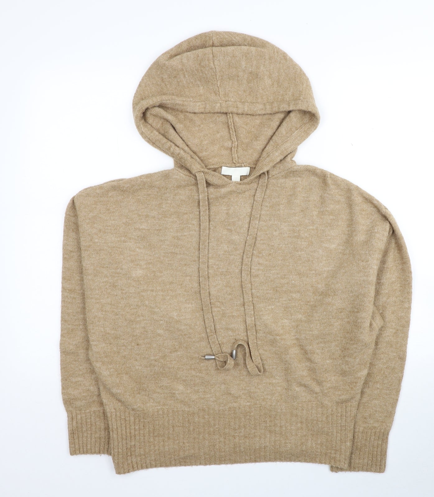 H&M Womens Beige Round Neck Acrylic Pullover Jumper Size S