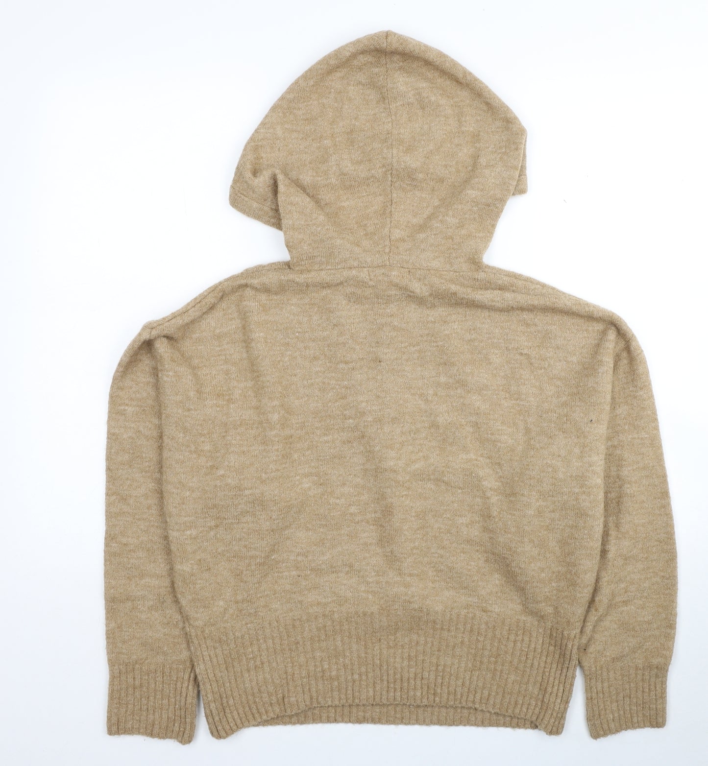 H&M Womens Beige Round Neck Acrylic Pullover Jumper Size S