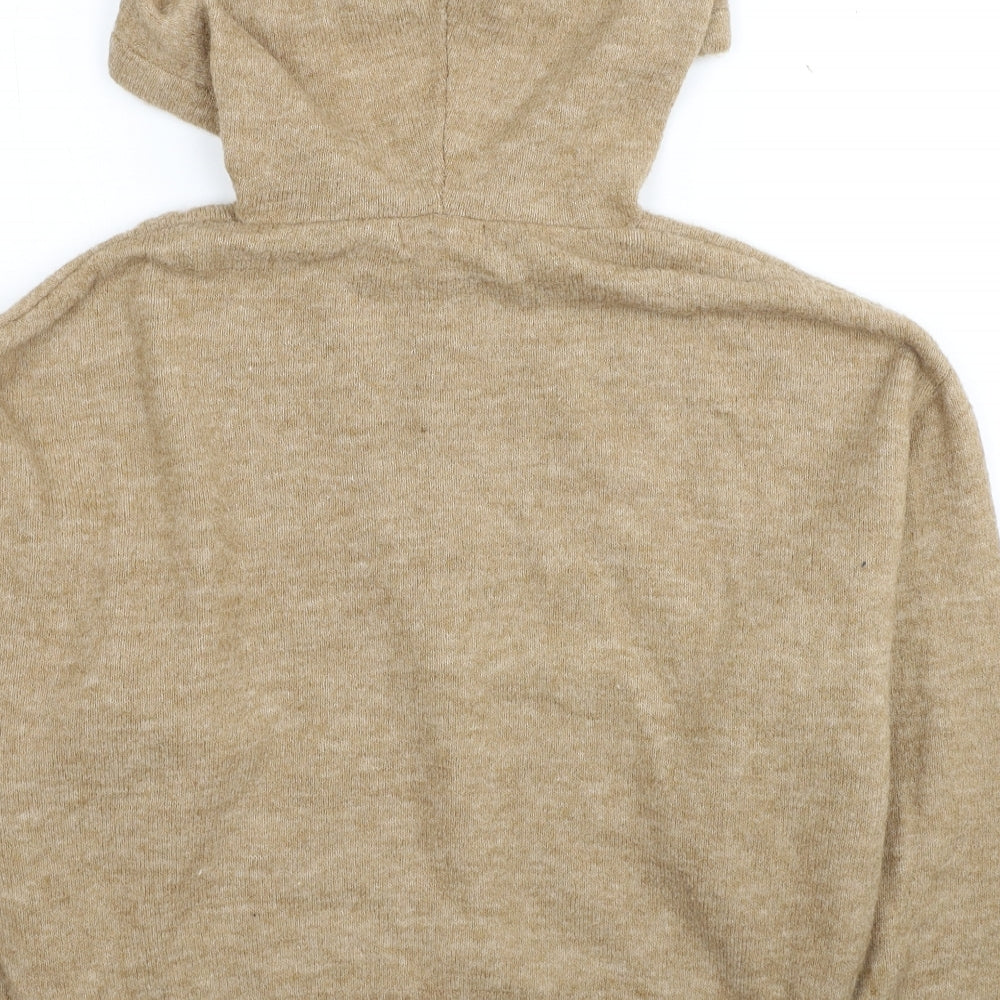 H&M Womens Beige Round Neck Acrylic Pullover Jumper Size S