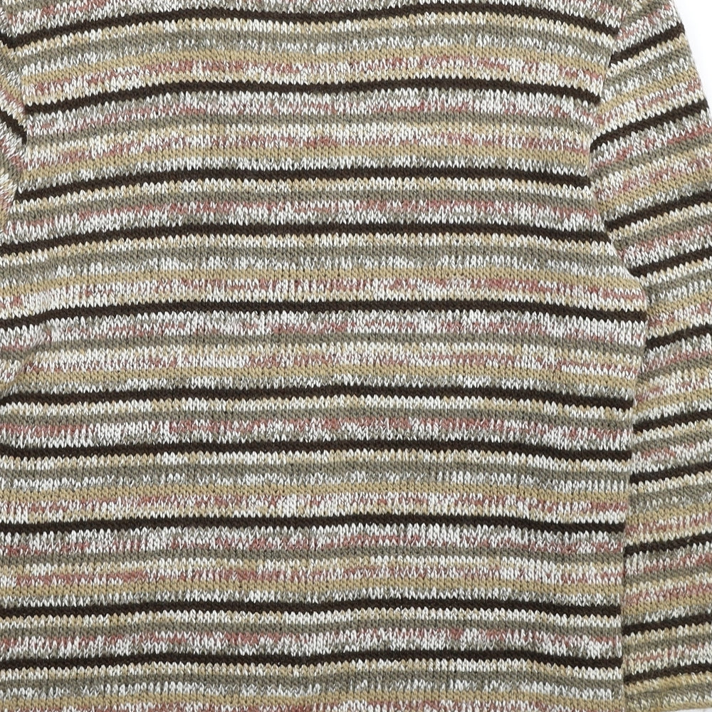 Per Una Womens Beige Round Neck Polka Dot Acrylic Cardigan Jumper Size M