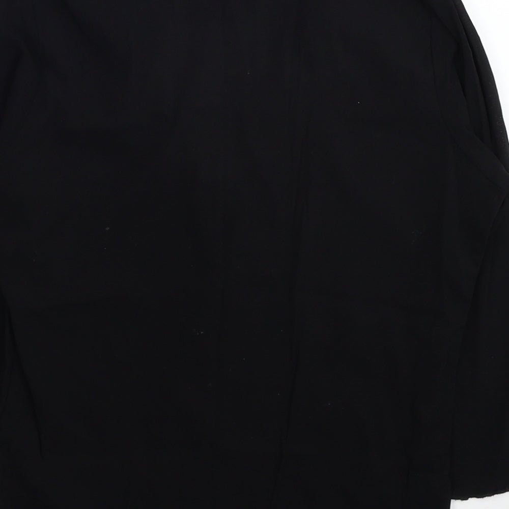 Oasis Womens Black Polyester Basic Blouse Size 14 V-Neck