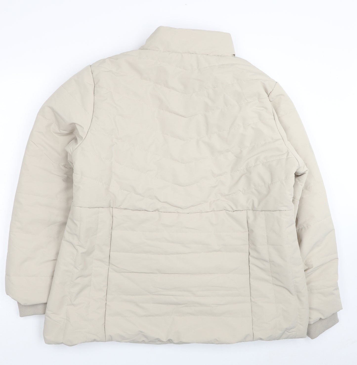 Cotton Traders Womens Beige Puffer Jacket Coat Size 18 Zip
