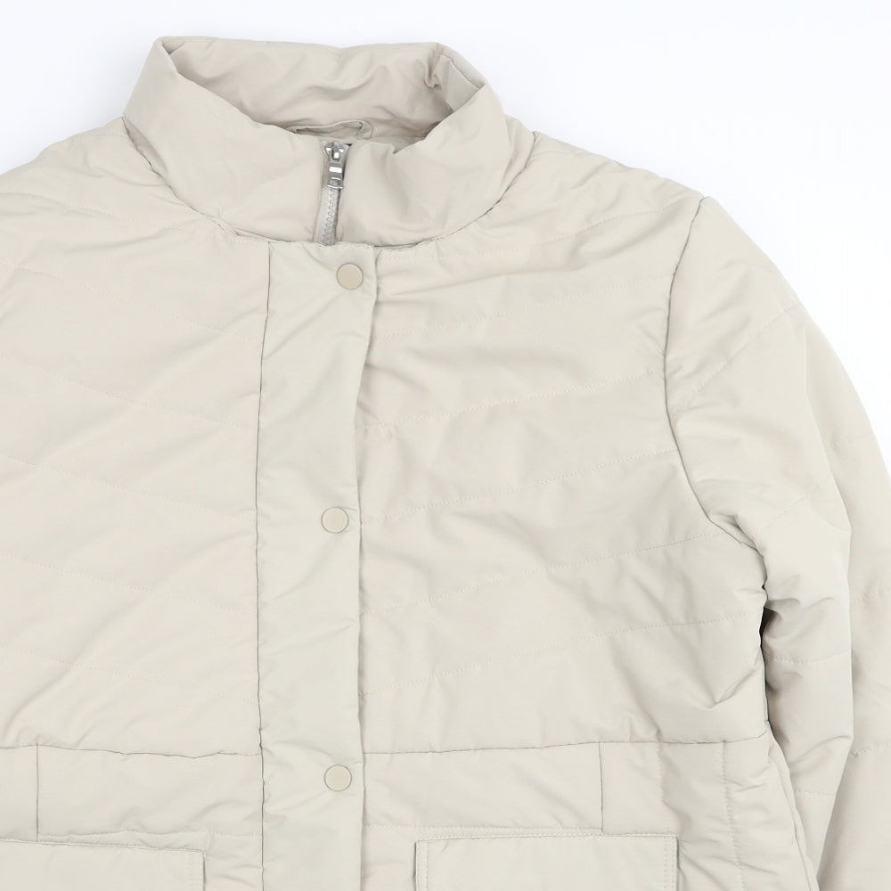 Cotton Traders Womens Beige Puffer Jacket Coat Size 18 Zip