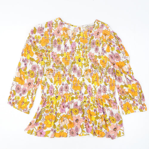 TU Womens Multicoloured Floral Viscose Mini Size 10 Round Neck Pullover
