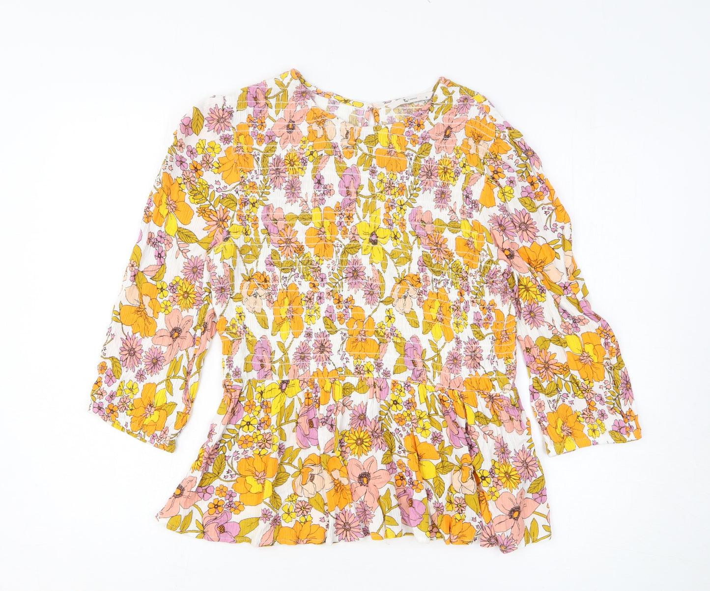 TU Womens Multicoloured Floral Viscose Mini Size 10 Round Neck Pullover
