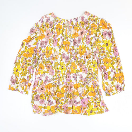 TU Womens Multicoloured Floral Viscose Mini Size 10 Round Neck Pullover