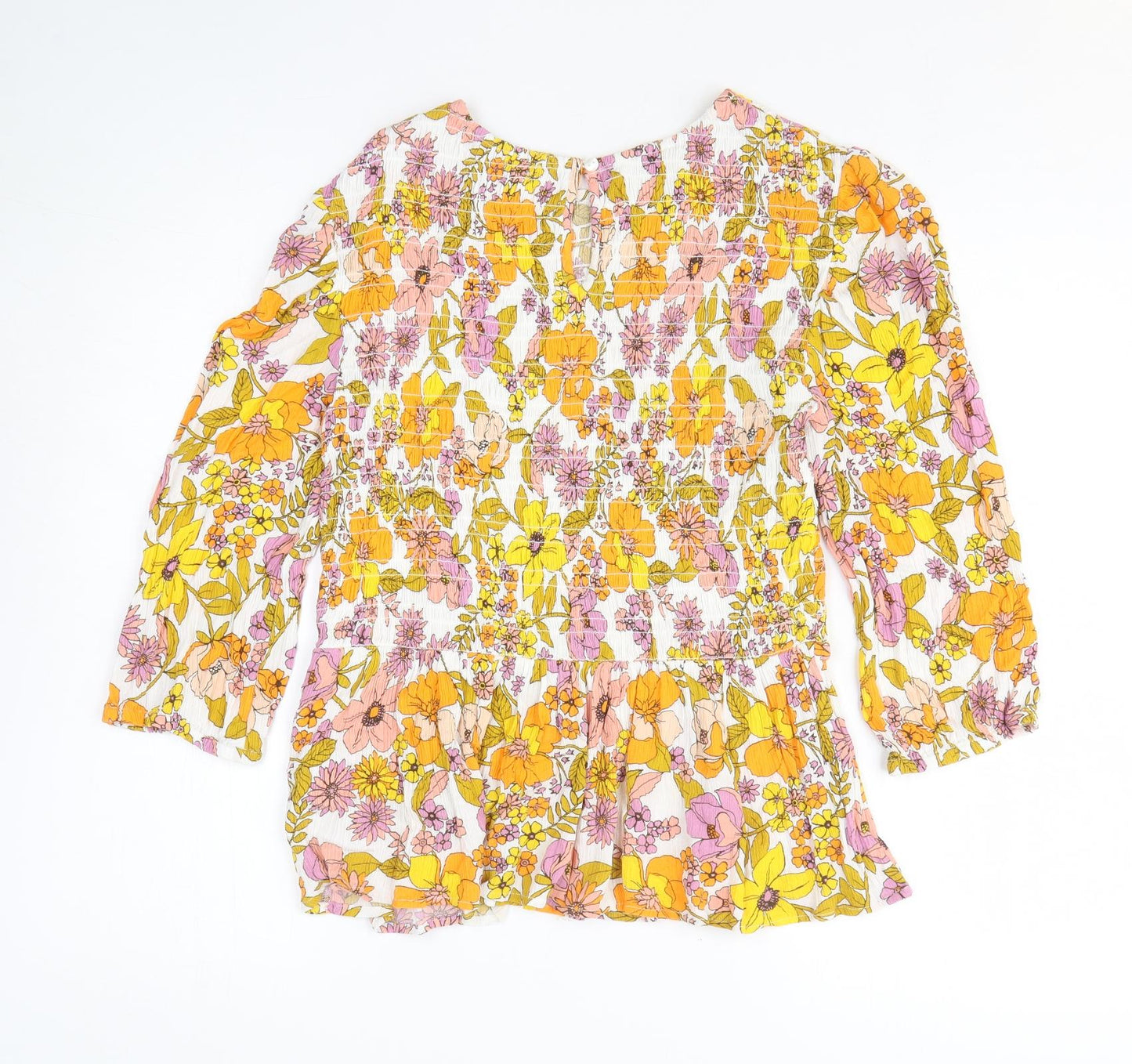TU Womens Multicoloured Floral Viscose Mini Size 10 Round Neck Pullover