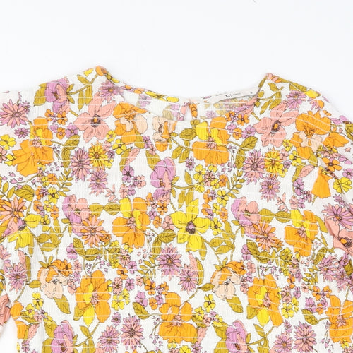 TU Womens Multicoloured Floral Viscose Mini Size 10 Round Neck Pullover
