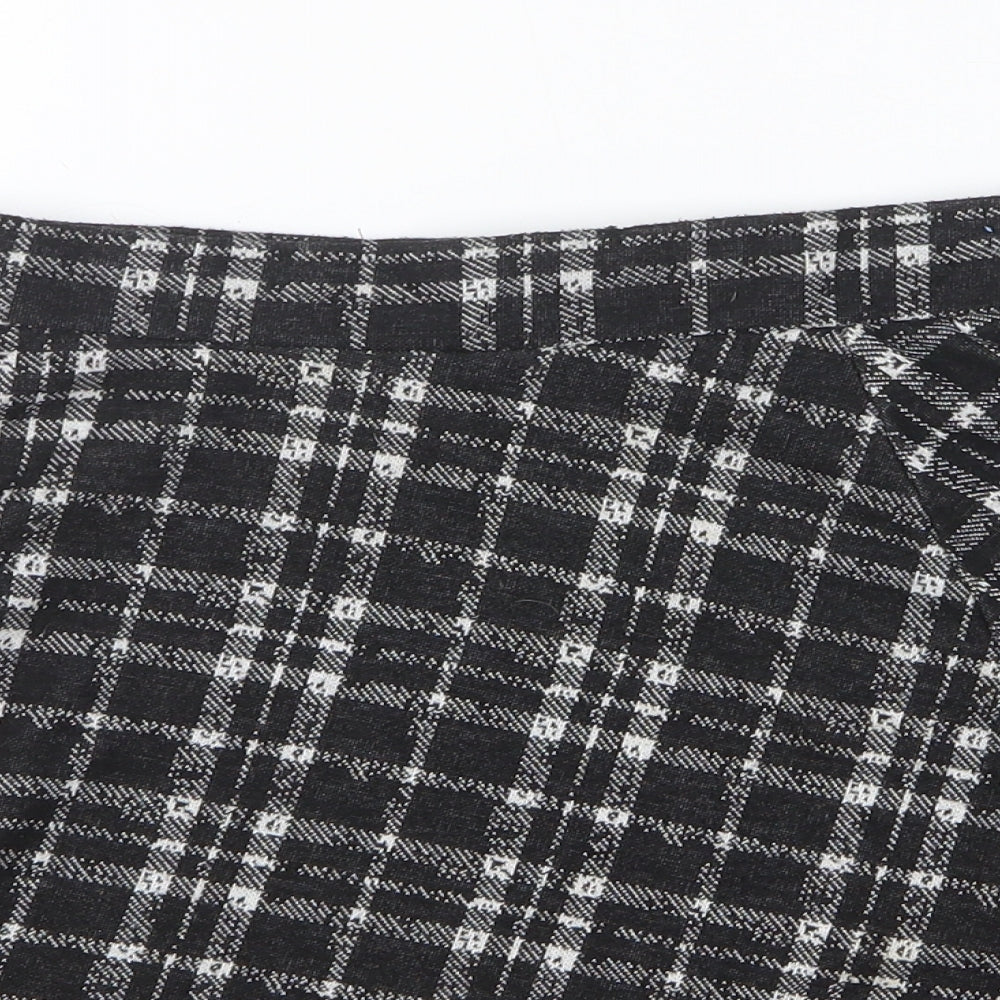 George Girls Black Plaid Polyester Skater Skirt Size 11-12 Years Regular