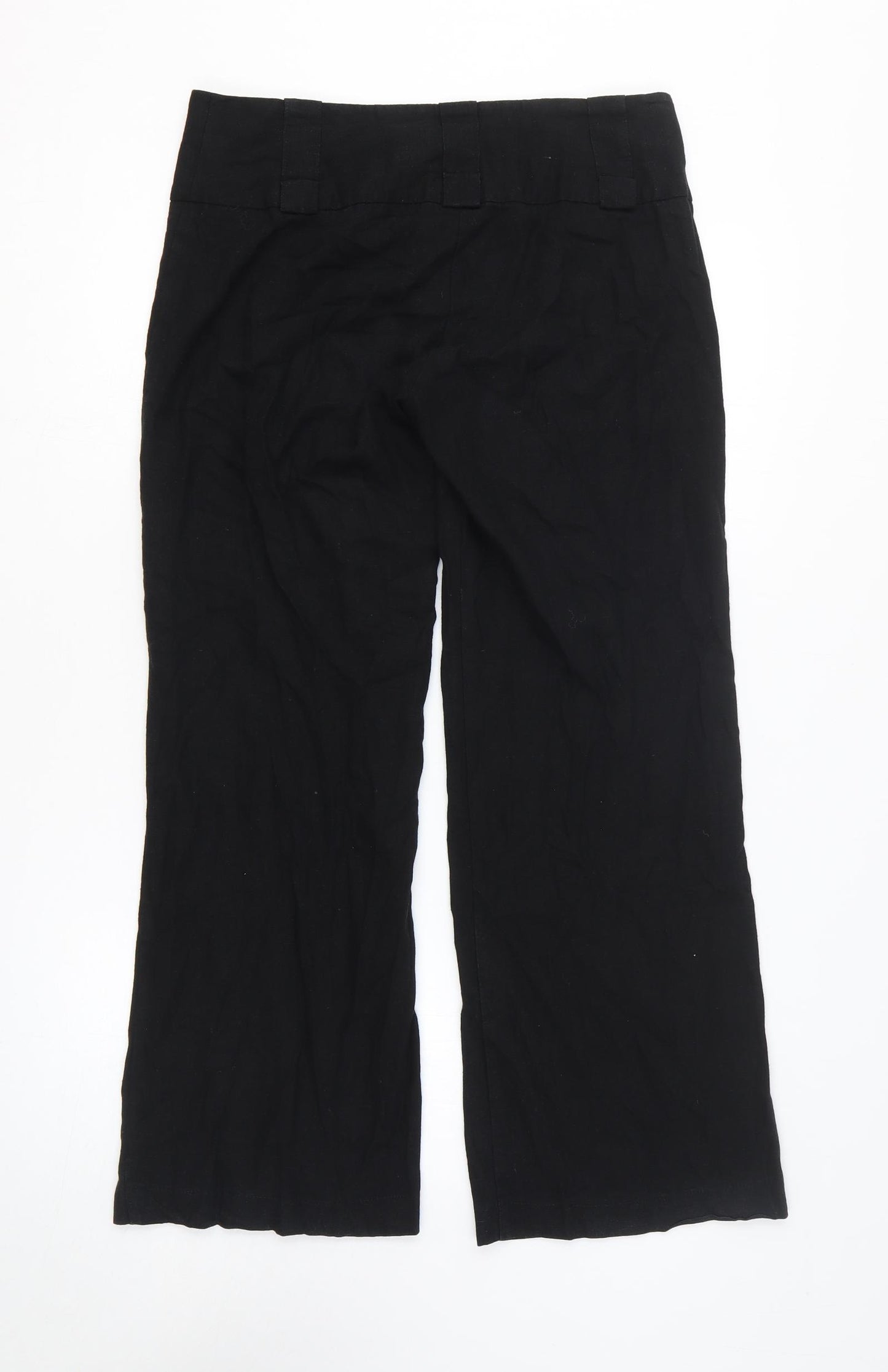 New Look Womens Black Linen Trousers Size 10 L27 in Regular