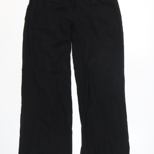 New Look Womens Black Linen Trousers Size 10 L27 in Regular