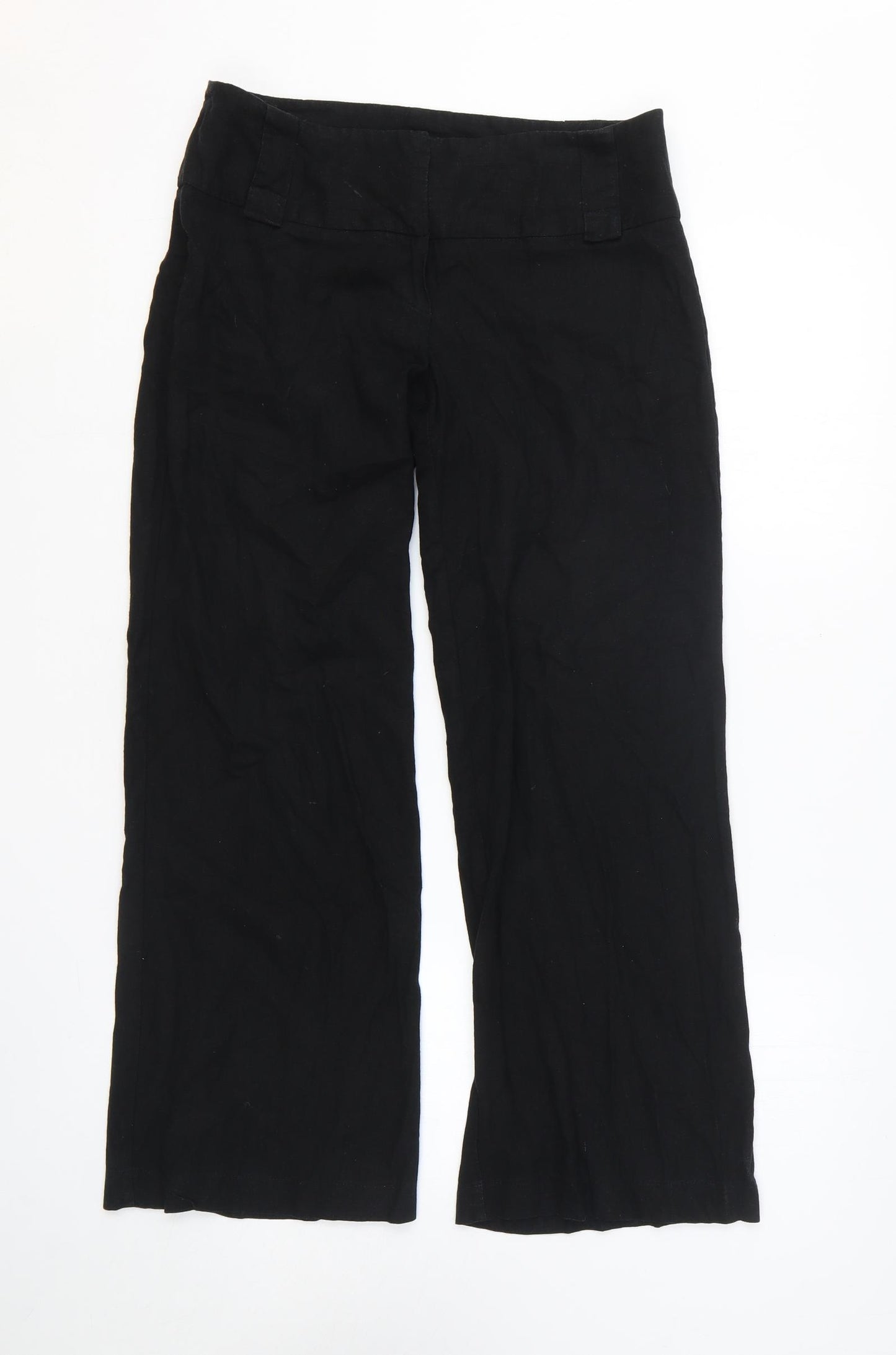 New Look Womens Black Linen Trousers Size 10 L27 in Regular