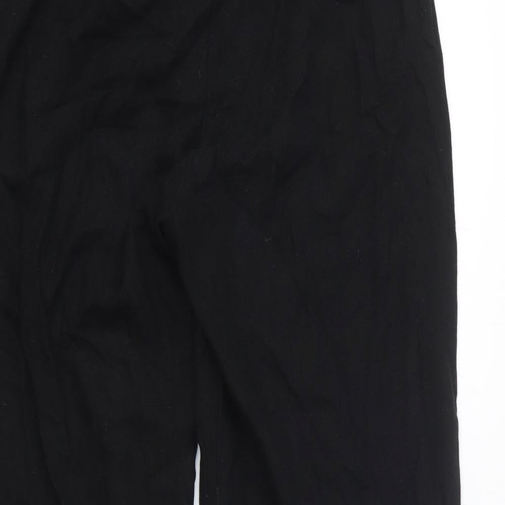 New Look Womens Black Linen Trousers Size 10 L27 in Regular