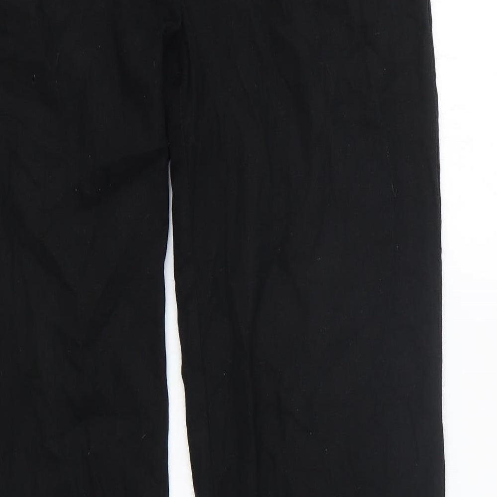 New Look Womens Black Linen Trousers Size 10 L27 in Regular