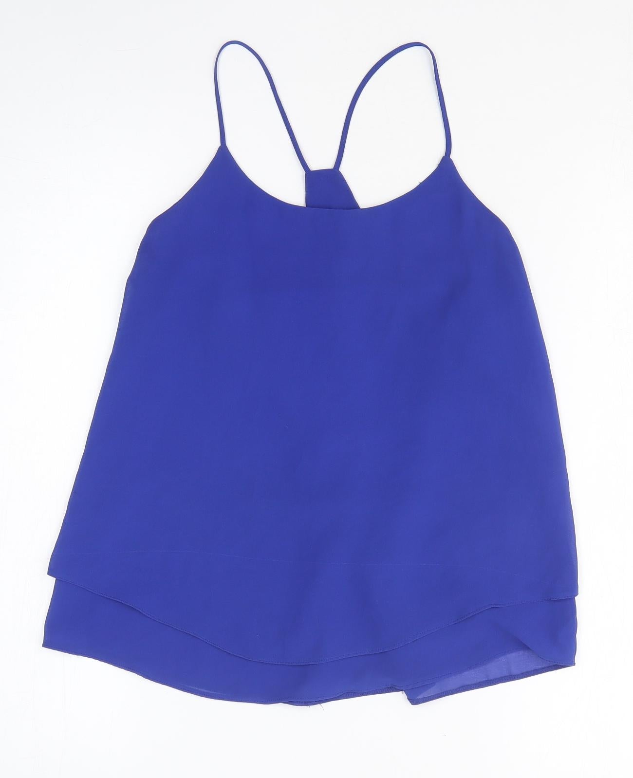 New Look Womens Blue Polyester Camisole Tank Size 10 Round Neck