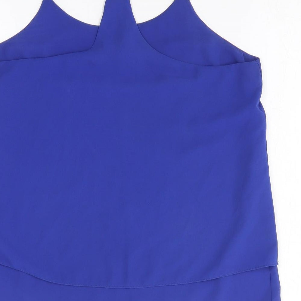 New Look Womens Blue Polyester Camisole Tank Size 10 Round Neck