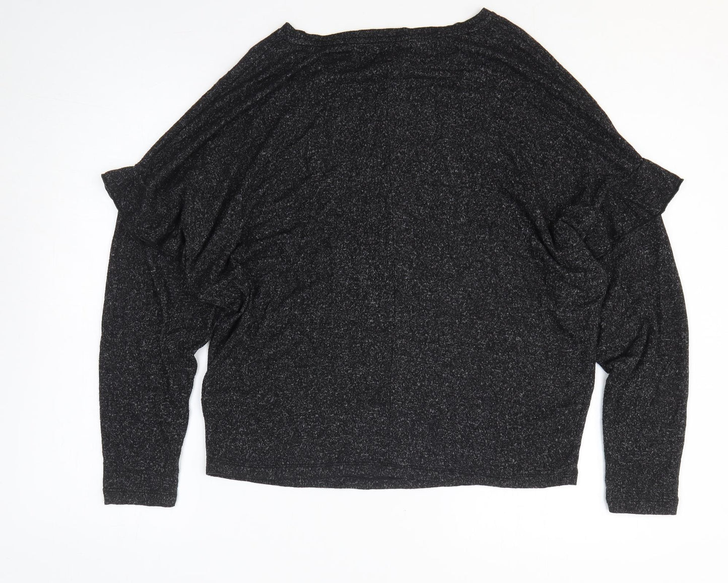F&F Womens Black Viscose Basic T-Shirt Size 12 Round Neck