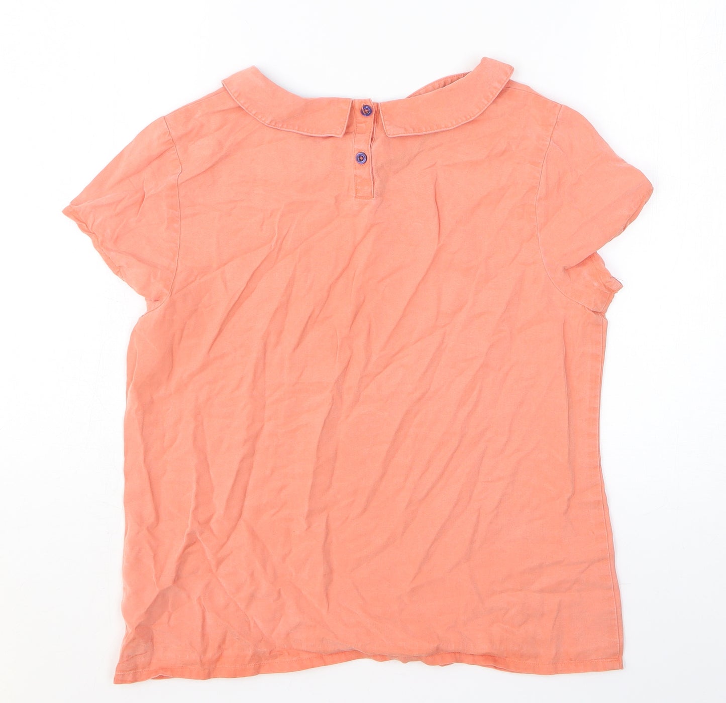 Johnnie B Girls Orange Cotton Basic T-Shirt Size 13-14 Years Collared Pullover