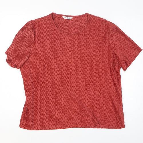Berkertex Womens Red Polyester Basic T-Shirt Size 18 Round Neck