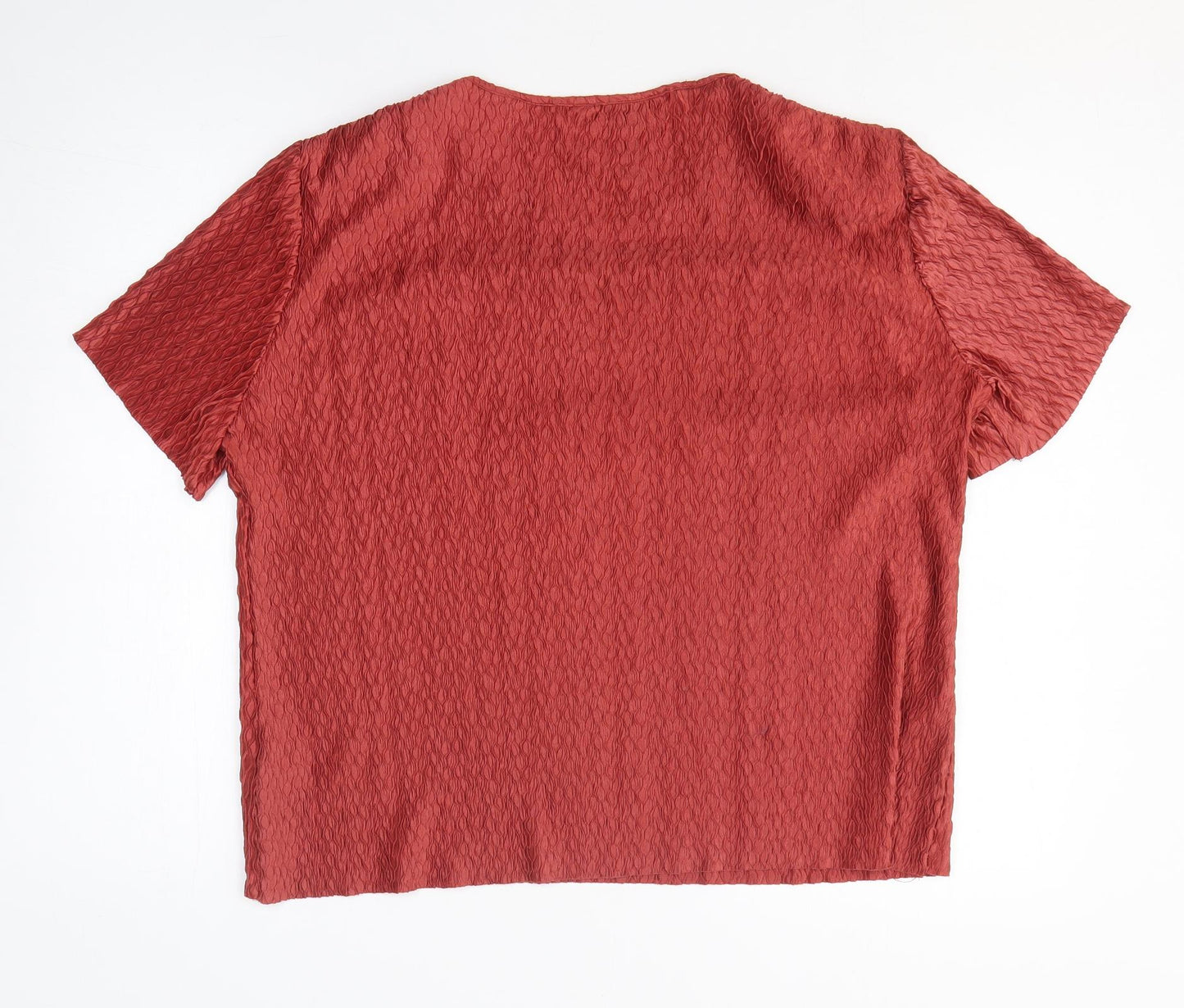 Berkertex Womens Red Polyester Basic T-Shirt Size 18 Round Neck