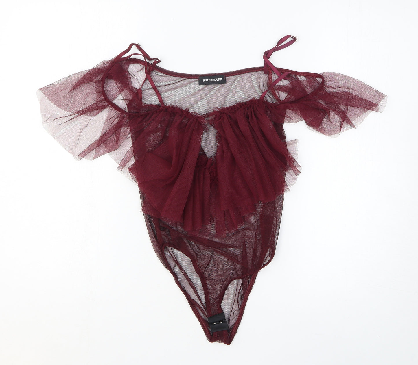 Just Your Outfit Womens Red Polyester Bodysuit One-Piece Size S