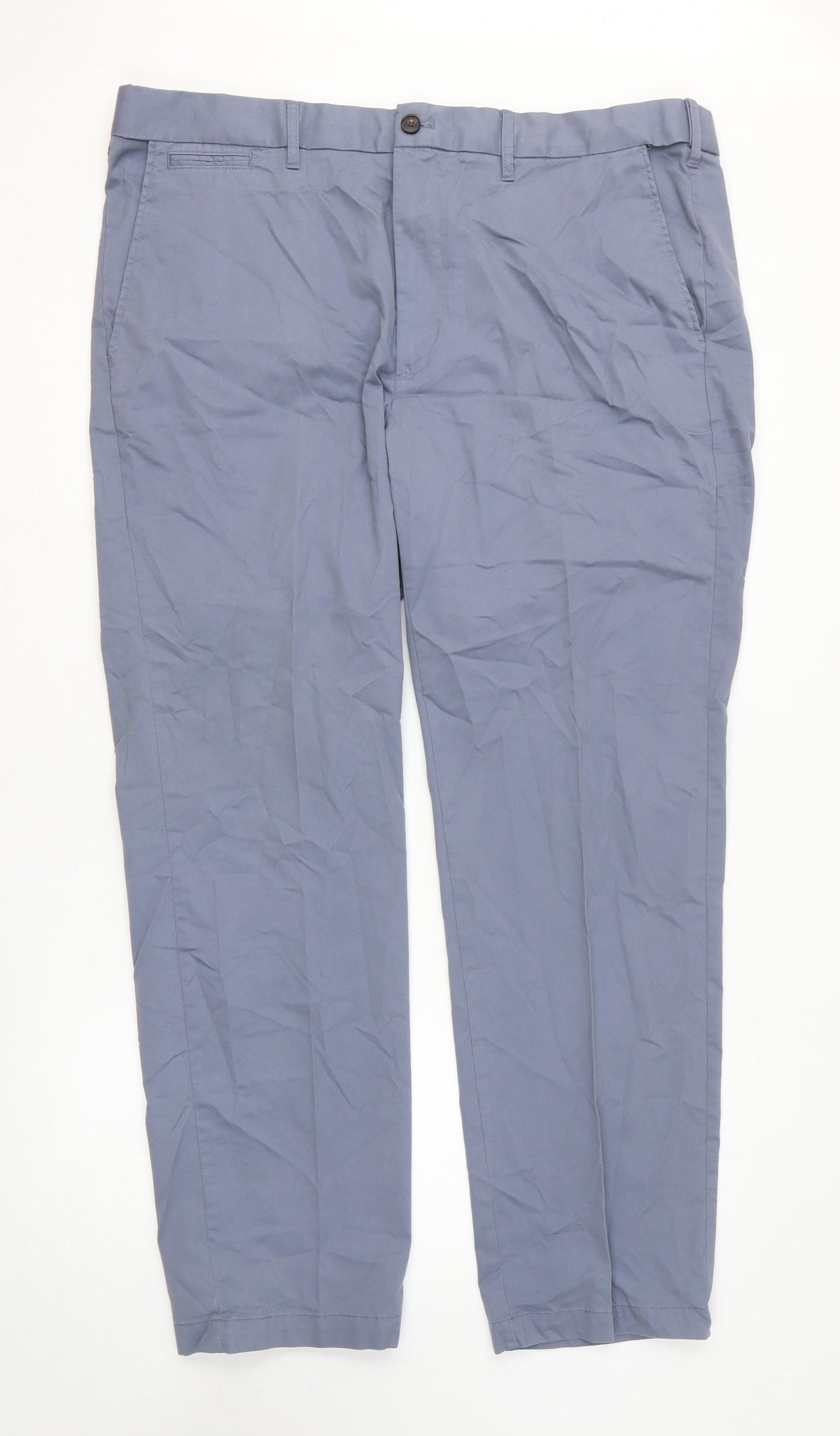 Marks and Spencer Mens Grey Polyester Trousers Size 40 in L31 in Regular Zip