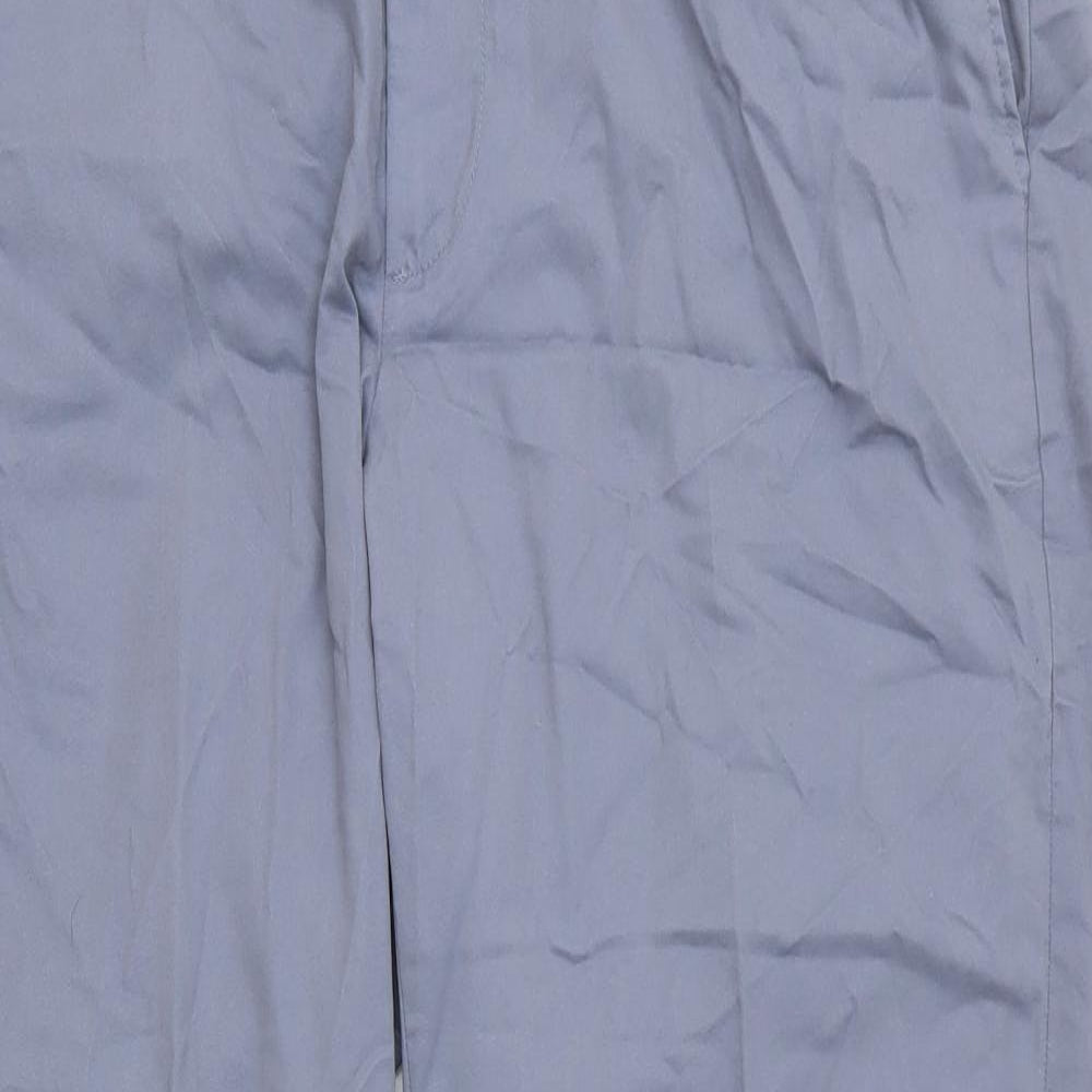 Marks and Spencer Mens Grey Polyester Trousers Size 40 in L31 in Regular Zip