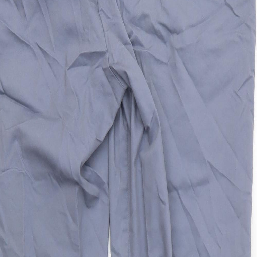 Marks and Spencer Mens Grey Polyester Trousers Size 40 in L31 in Regular Zip