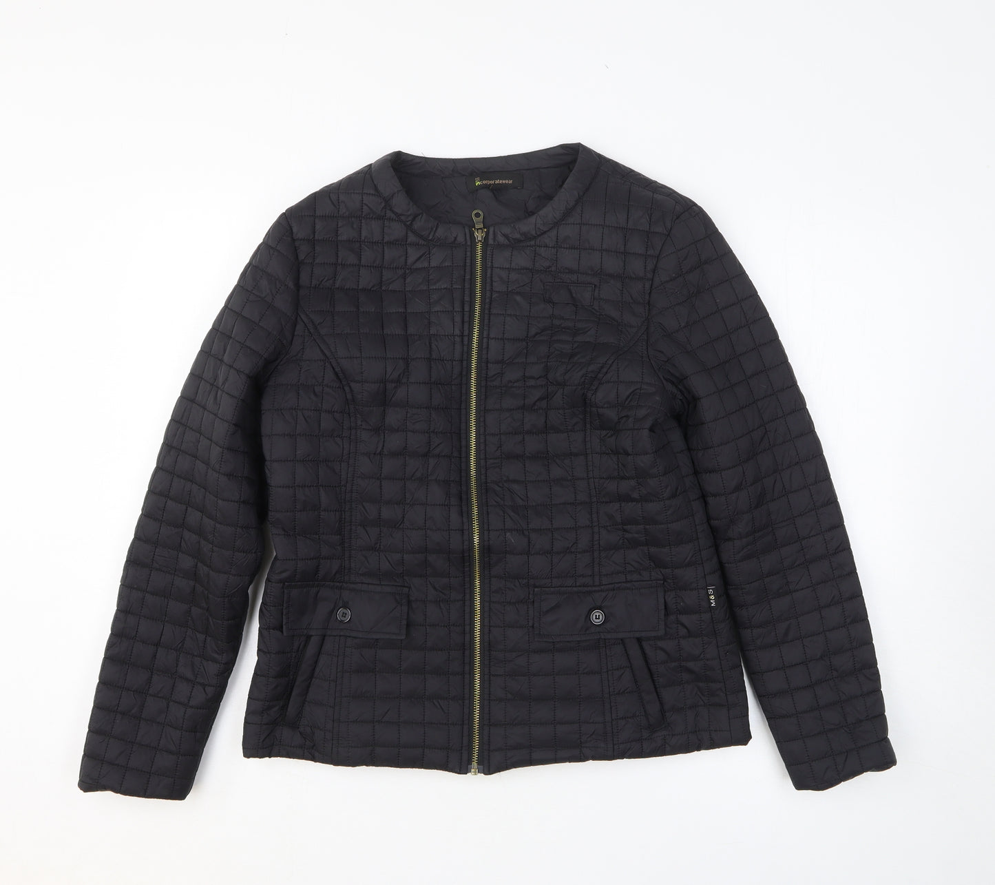 Marks and Spencer Womens Black Jacket Coat Size M Zip