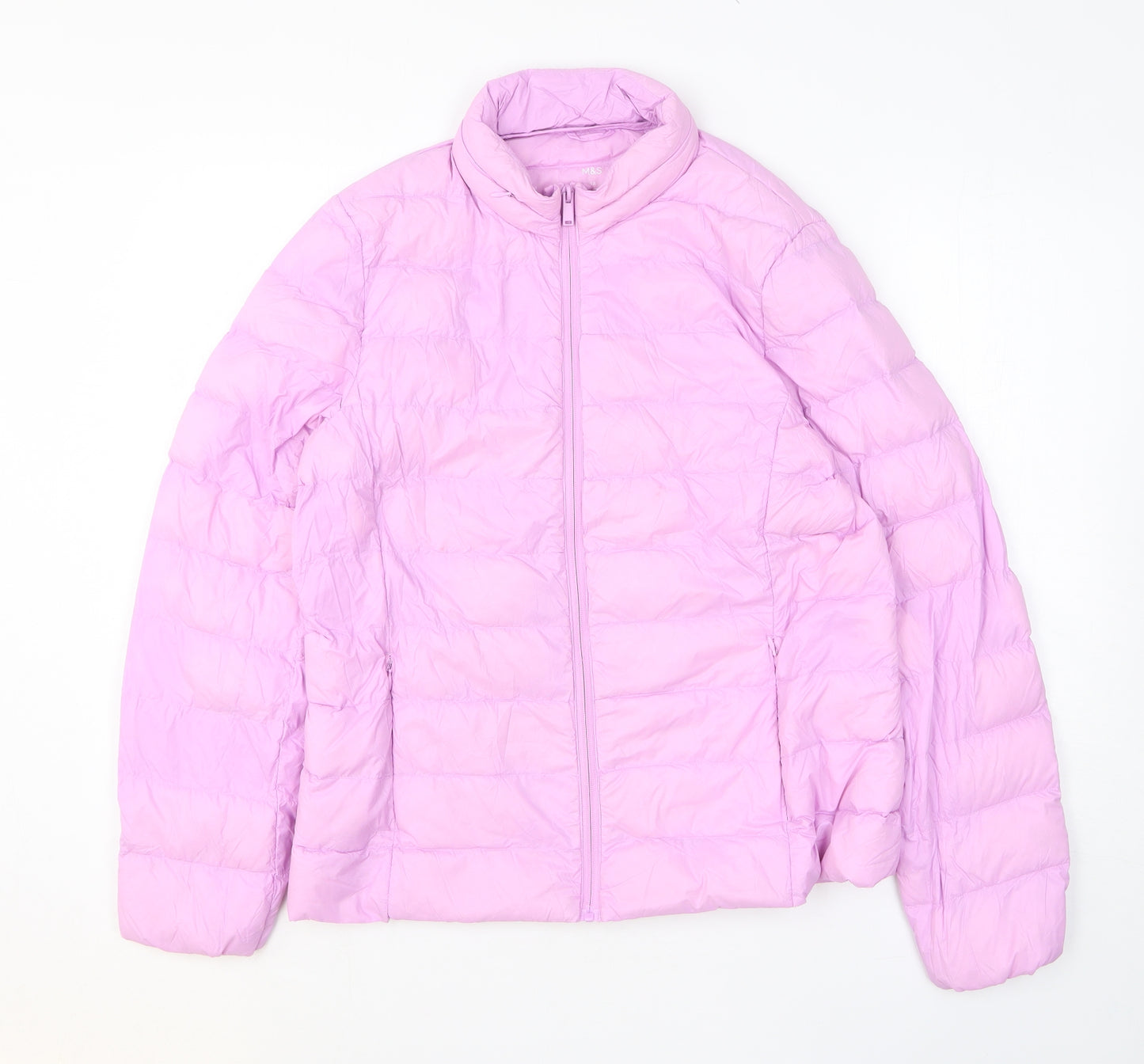 Marks and Spencer Womens Pink Jacket Coat Size 14 Zip