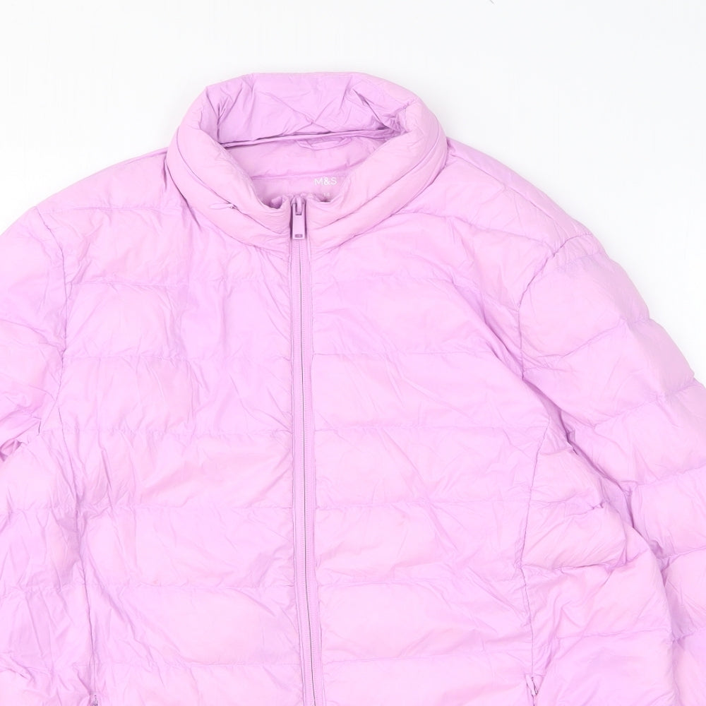 Marks and Spencer Womens Pink Jacket Coat Size 14 Zip