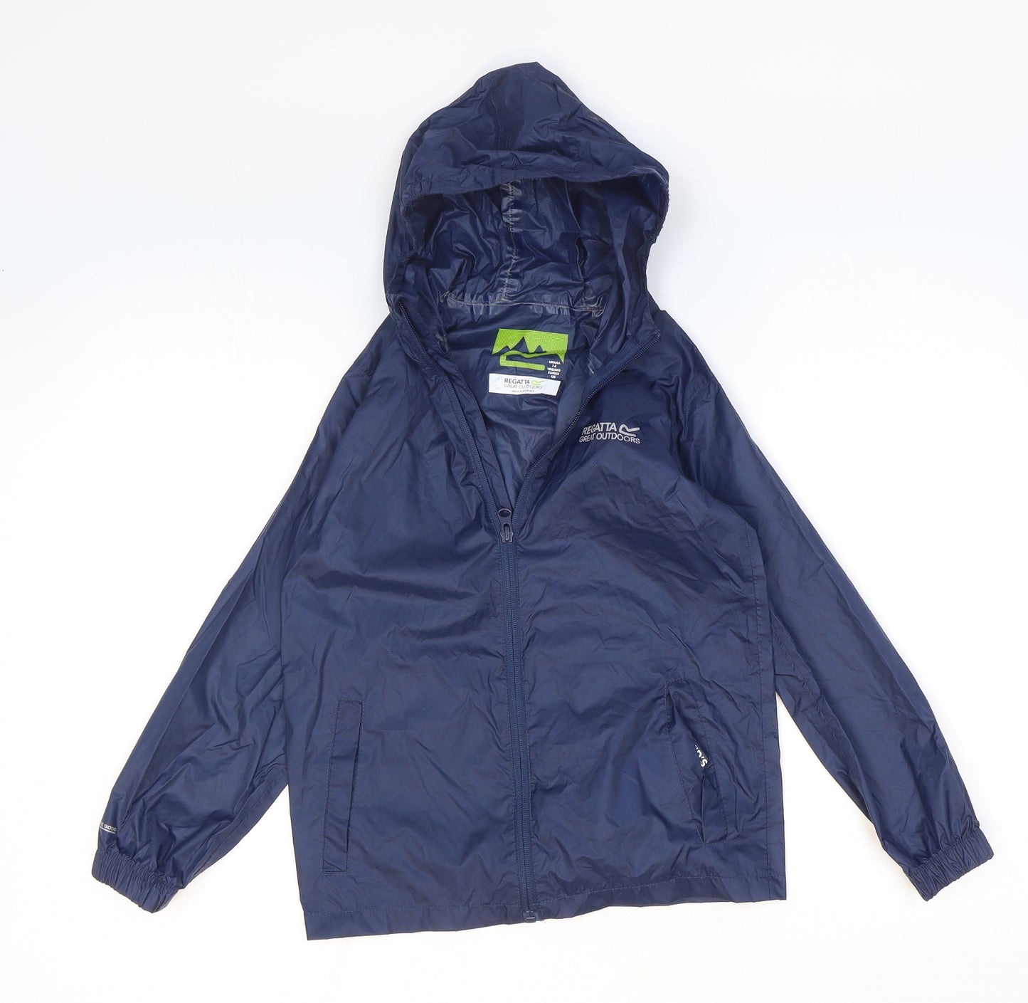 Regatta Boys Blue Rain Coat Jacket Size 7-8 Years Zip