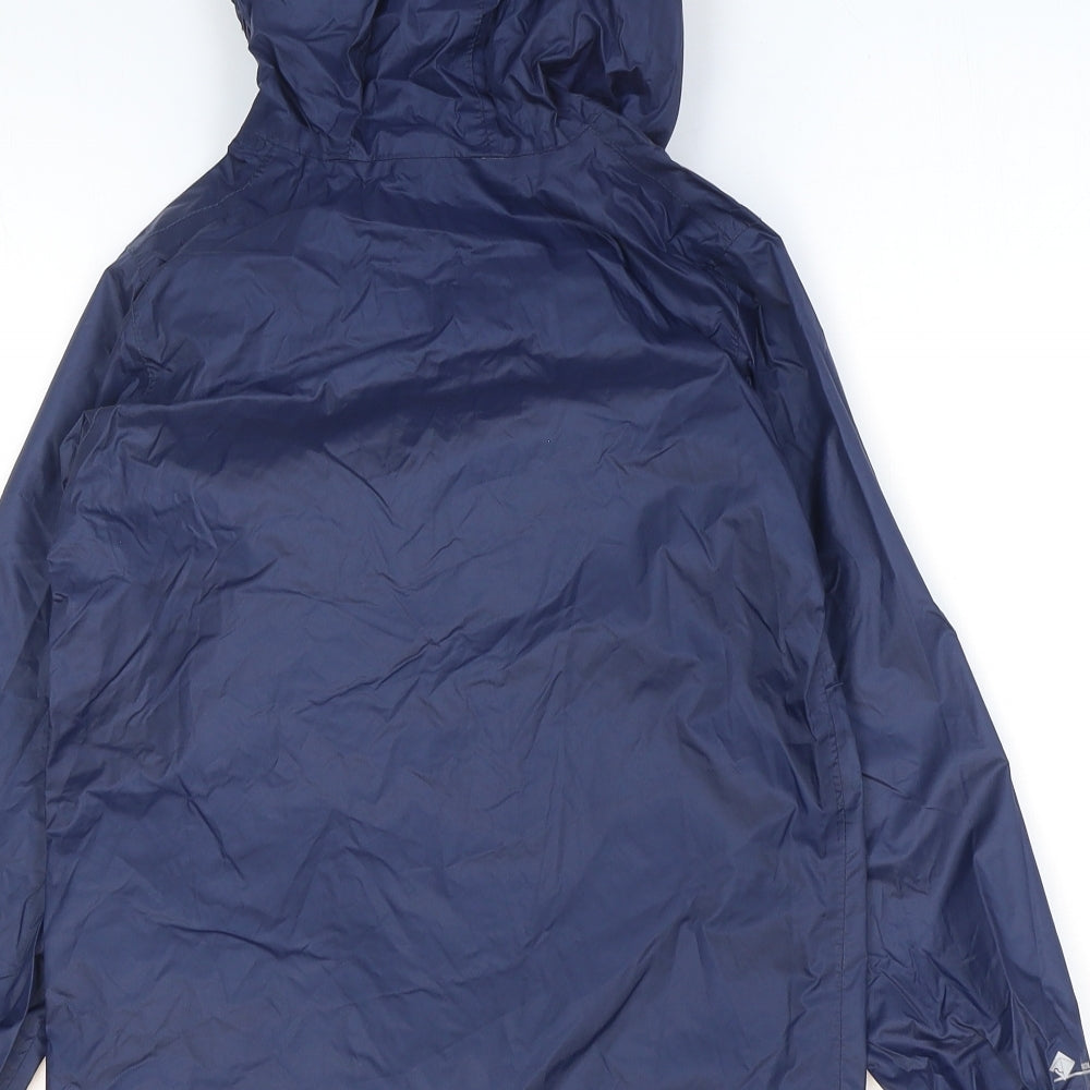 Regatta Boys Blue Rain Coat Jacket Size 7-8 Years Zip