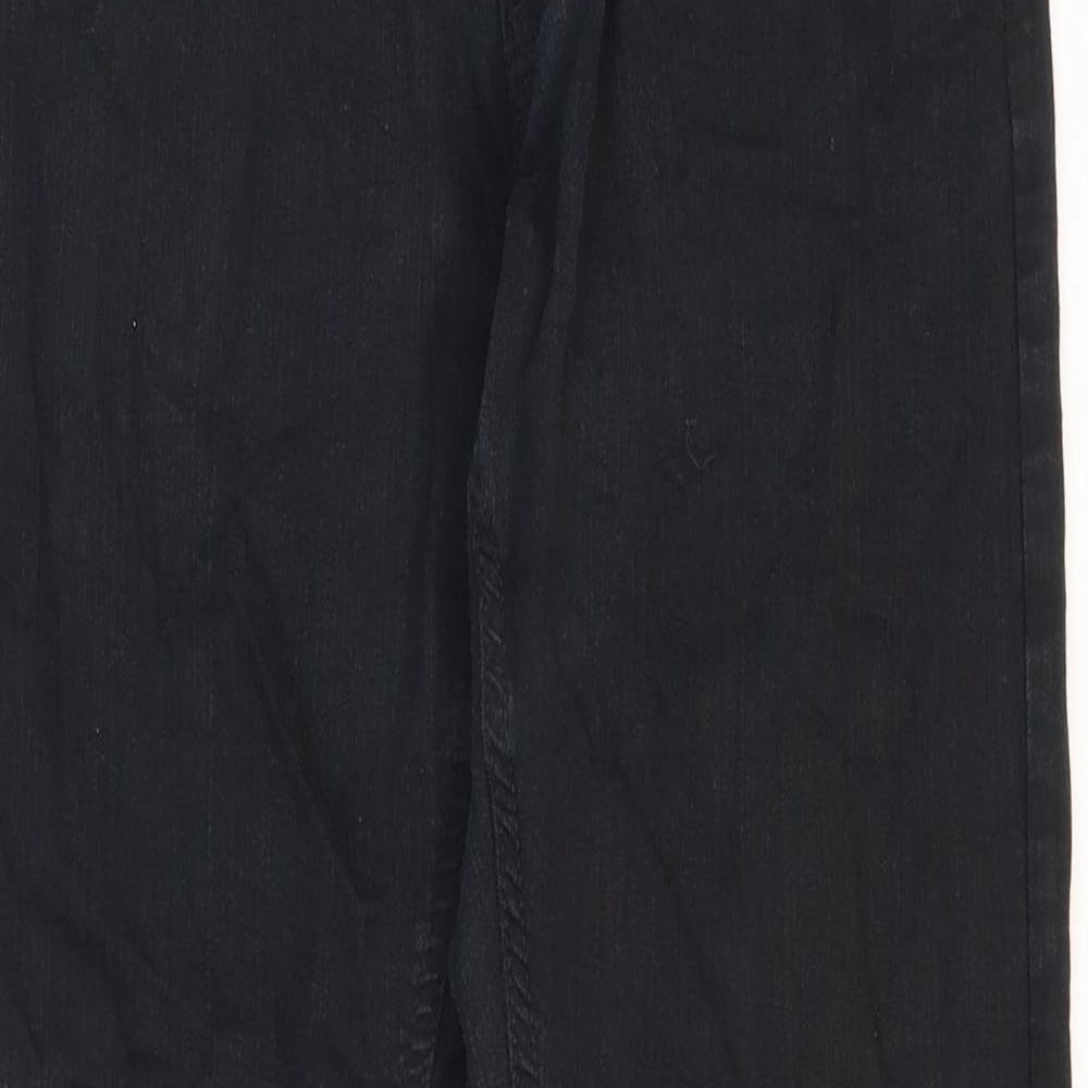 Marks and Spencer Mens Black Cotton Straight Jeans Size 30 L33 in Regular Zip