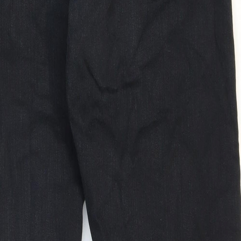 Marks and Spencer Mens Black Cotton Straight Jeans Size 30 L33 in Regular Zip