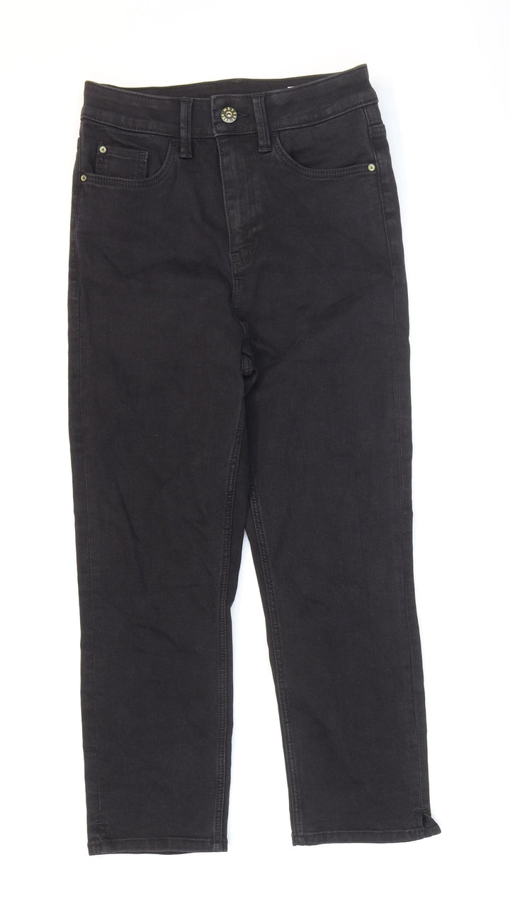 Marks and Spencer Womens Black Cotton Skinny Jeans Size 6 L21 in Regular Zip