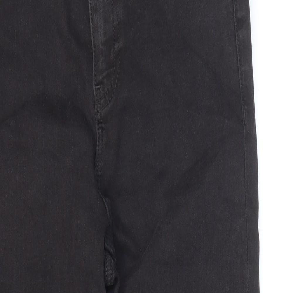Marks and Spencer Womens Black Cotton Skinny Jeans Size 6 L21 in Regular Zip