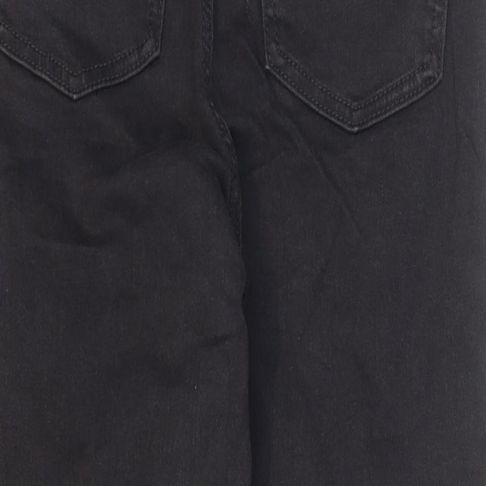 Marks and Spencer Womens Black Cotton Skinny Jeans Size 6 L21 in Regular Zip