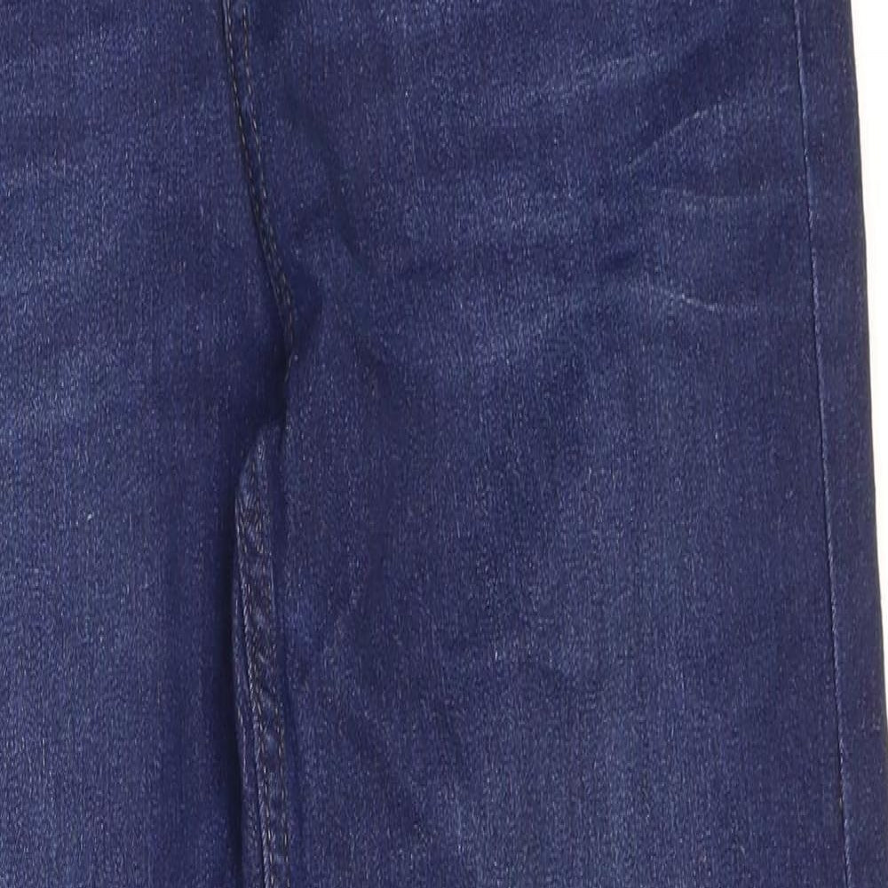 Marks and Spencer Womens Blue Cotton Straight Jeans Size 12 L27 in Regular Zip