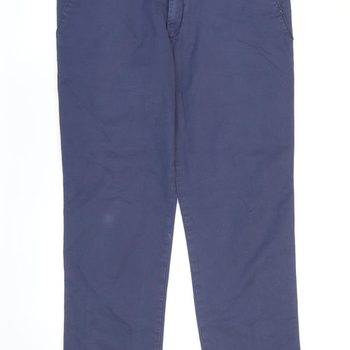 BRAX Mens Blue Cotton Chino Trousers Size 38 in L30 in Regular Zip