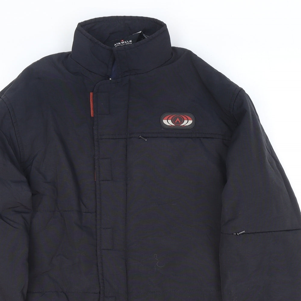 AIRWALK Womens Black Puffer Jacket Jacket Size M Zip
