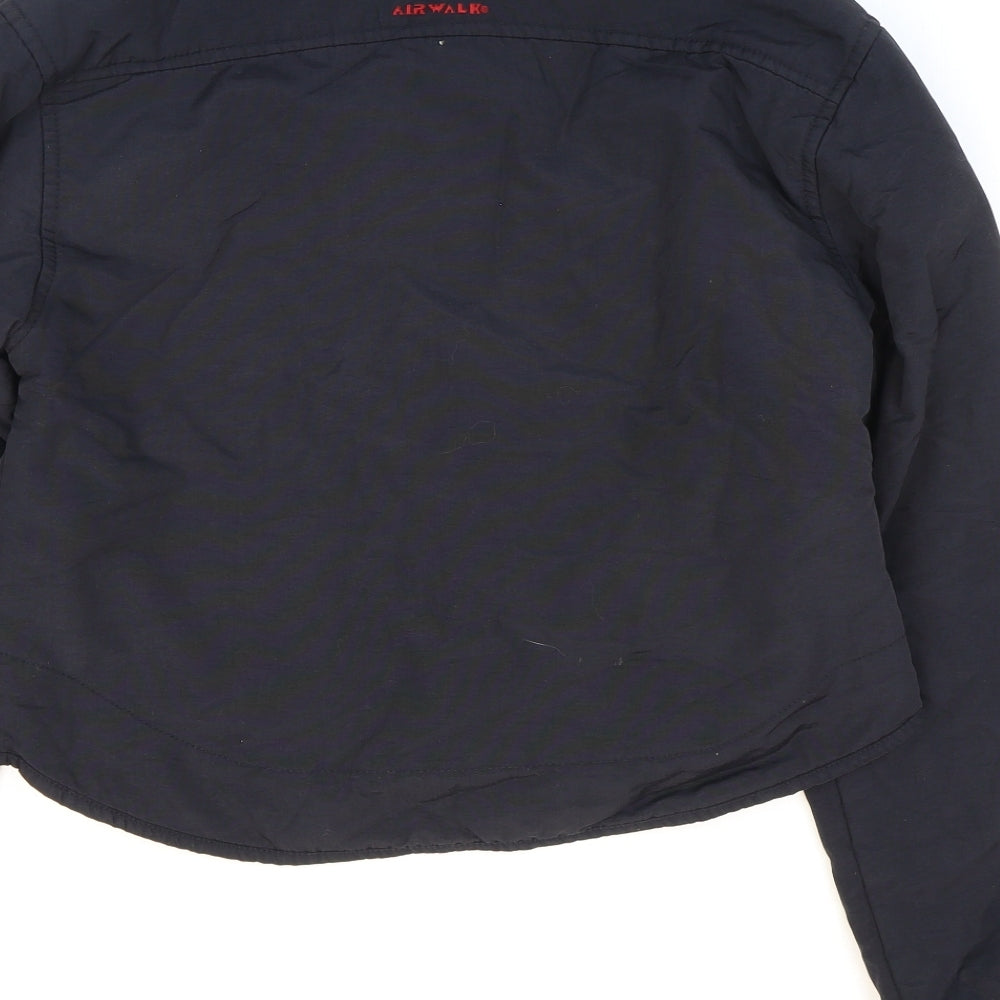 AIRWALK Womens Black Puffer Jacket Jacket Size M Zip