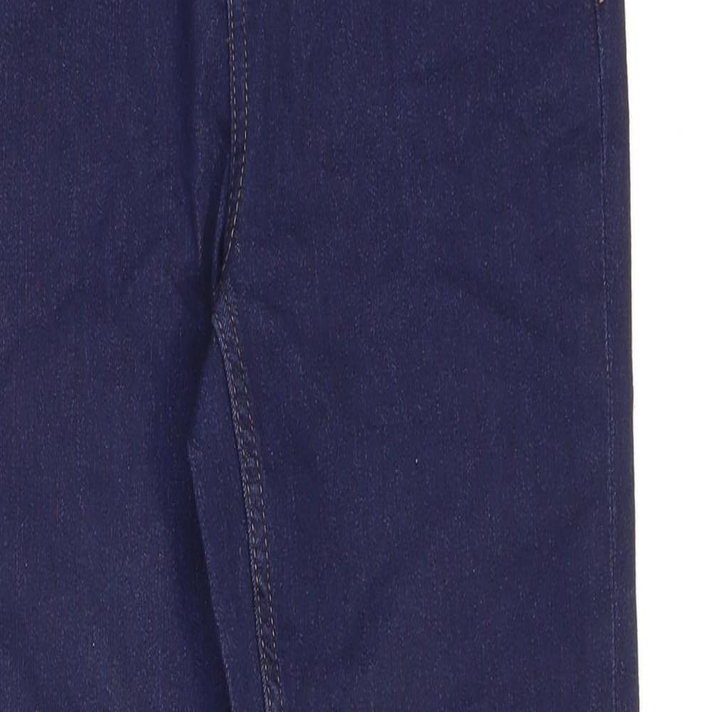 Marks and Spencer Womens Blue Cotton Straight Jeans Size 10 L26 in Regular Zip
