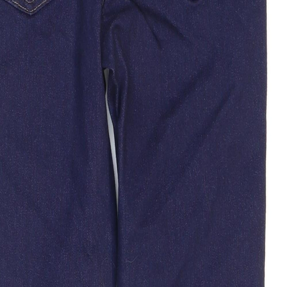 Marks and Spencer Womens Blue Cotton Straight Jeans Size 10 L26 in Regular Zip