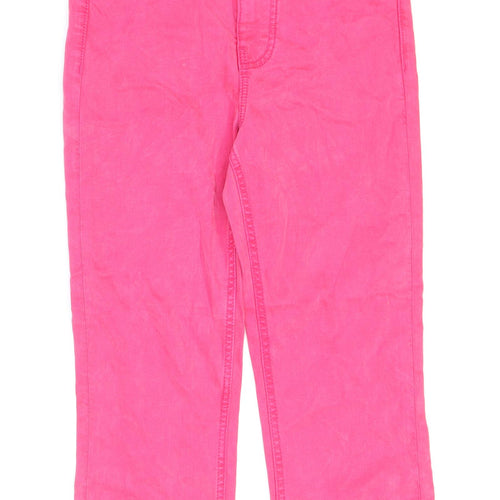 Marks and Spencer Womens Pink Lyocell Straight Jeans Size 6 L20 in Regular Zip