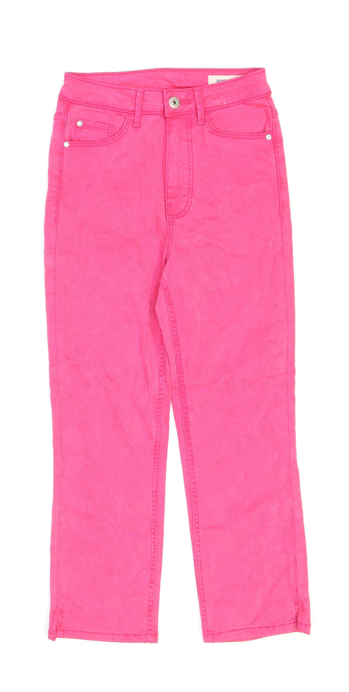 Marks and Spencer Womens Pink Lyocell Straight Jeans Size 6 L20 in Regular Zip