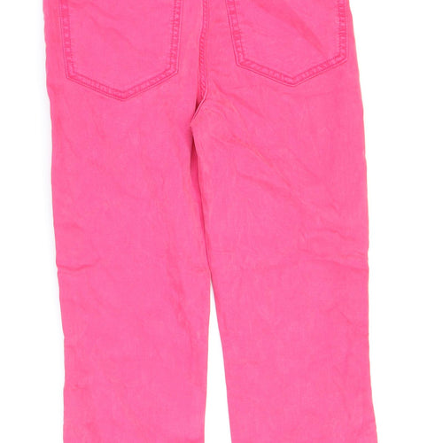 Marks and Spencer Womens Pink Lyocell Straight Jeans Size 6 L20 in Regular Zip