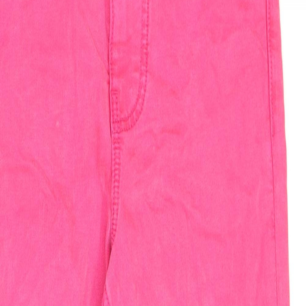 Marks and Spencer Womens Pink Lyocell Straight Jeans Size 6 L20 in Regular Zip