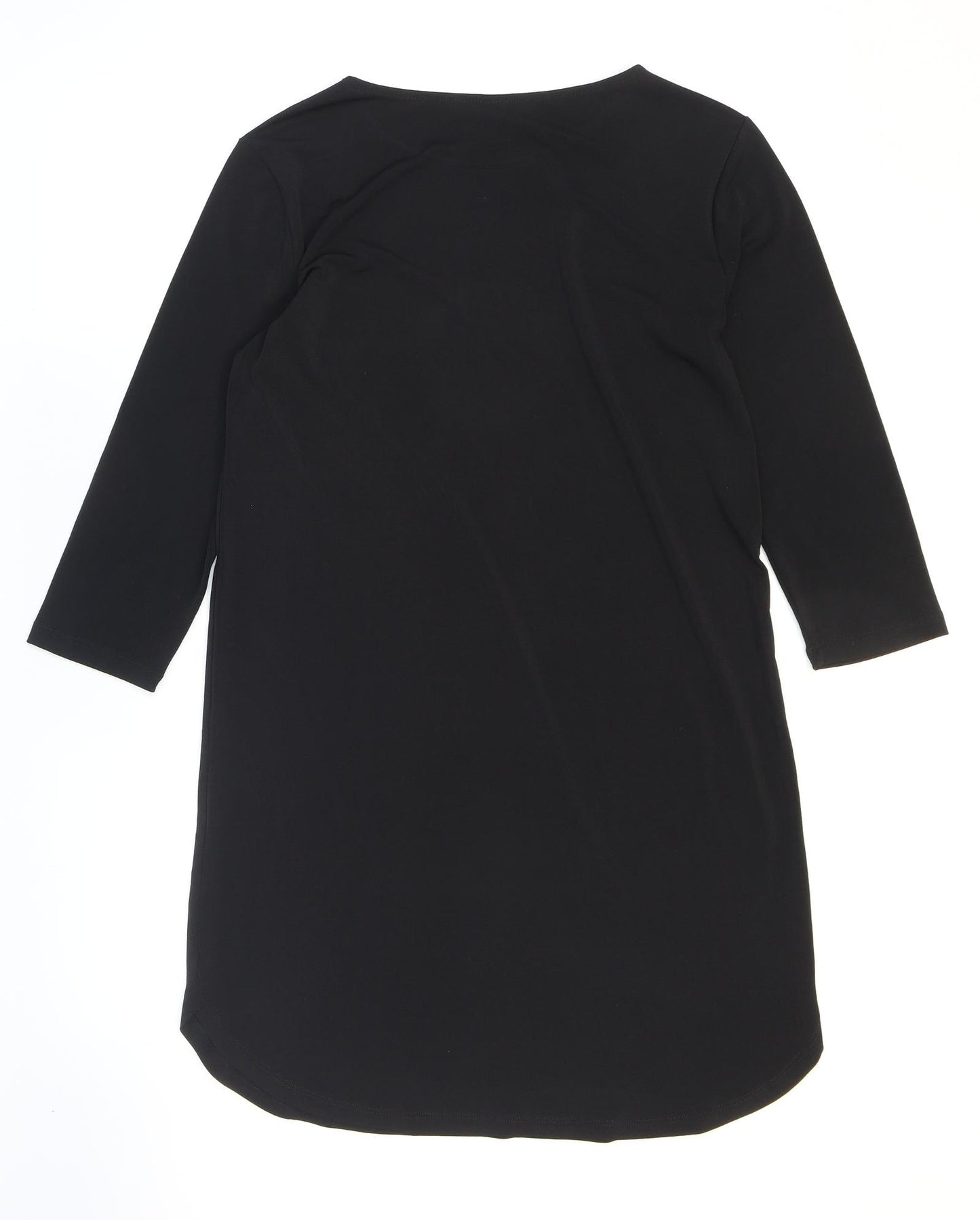 H&M Womens Black Polyester Shift Size XS Boat Neck Pullover
